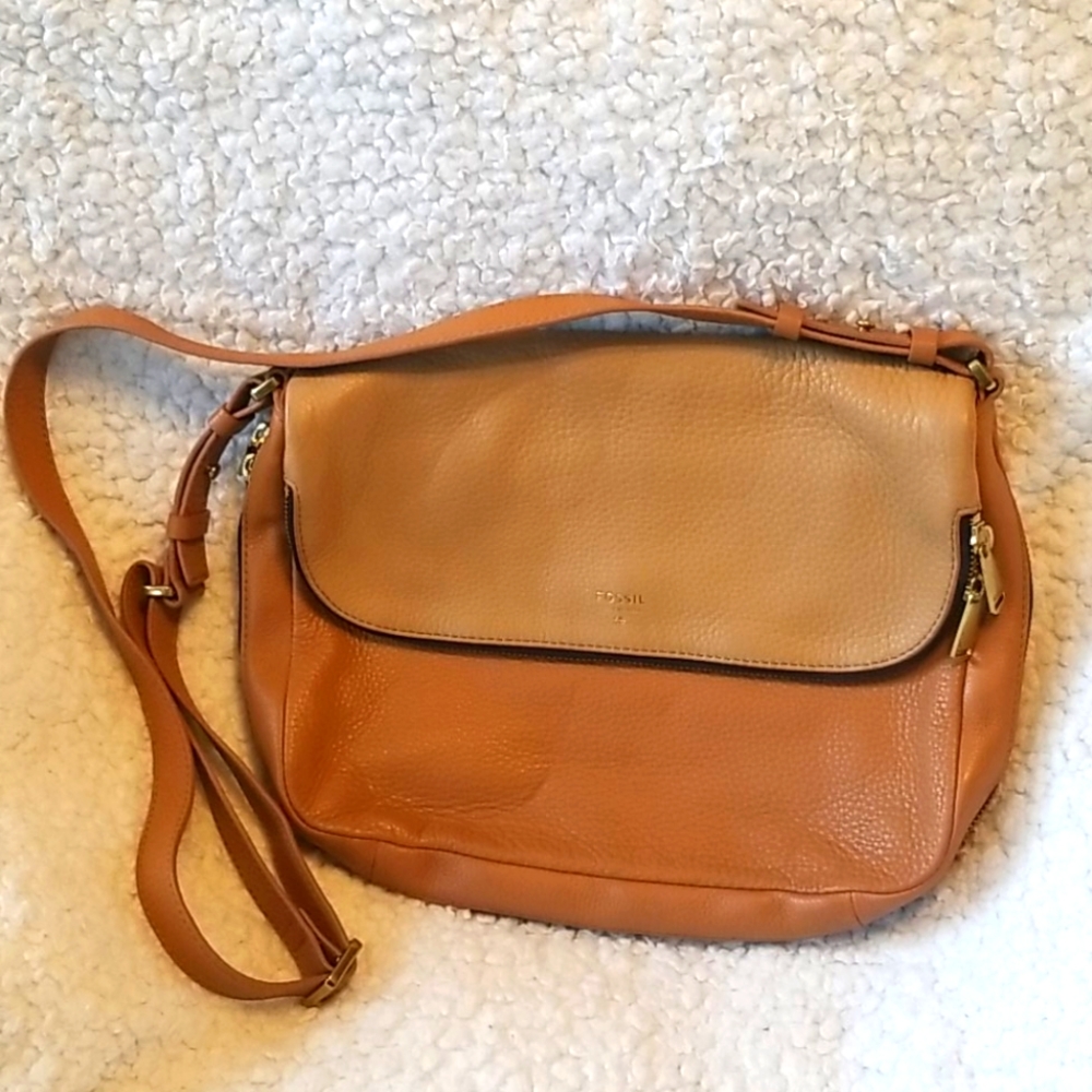 FOSSIL Preston Crossbody Bag Genuine Leather Purse Like New